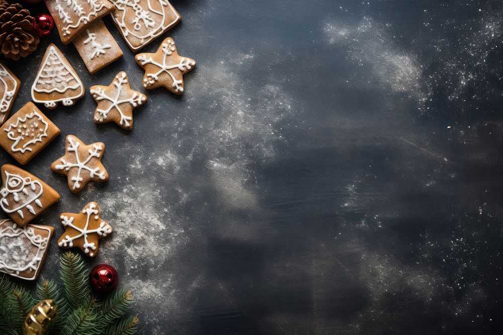 Christmas background christmas gingerbread cookie. AI generated Image by rawpixel.
