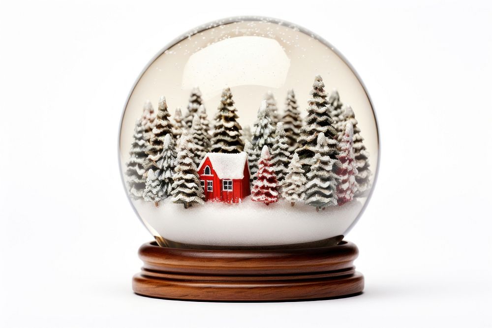 Christmas snow globe plant tree white background. AI generated Image by rawpixel.