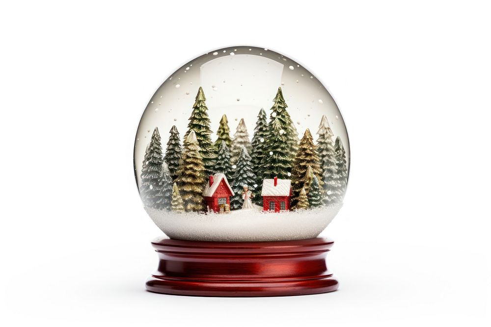 Christmas snow globe sphere plant tree. AI generated Image by rawpixel.