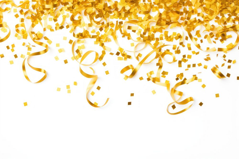 Confetti backgrounds gold white background. AI generated Image by rawpixel.