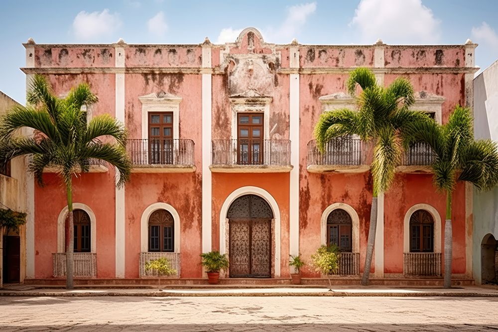 House architecture building hacienda. AI generated Image by rawpixel.