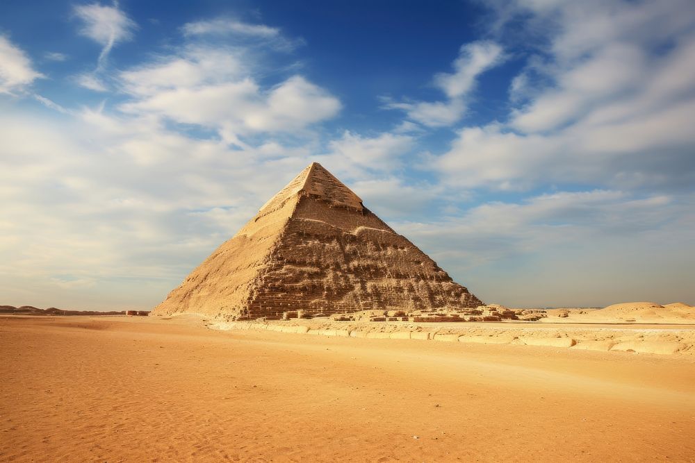 Pyramid architecture landscape archaeology. AI generated Image by rawpixel.