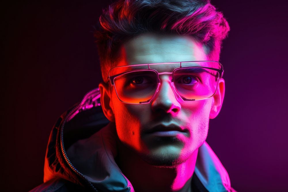 Adult man glasses portrait photo. AI generated Image by rawpixel.
