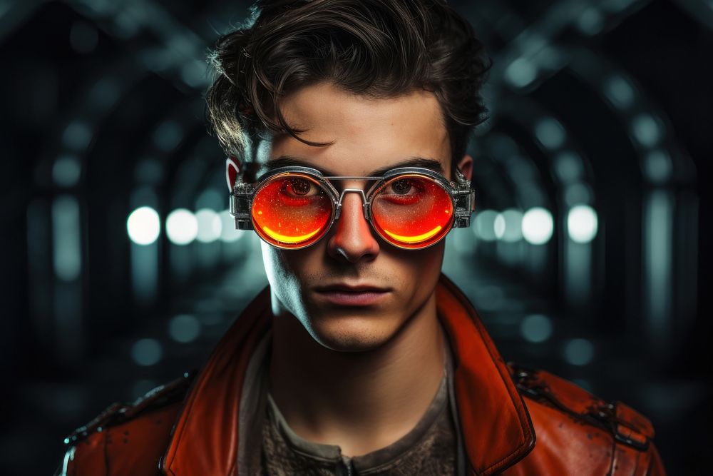 Young adult glasses portrait photo. AI generated Image by rawpixel.