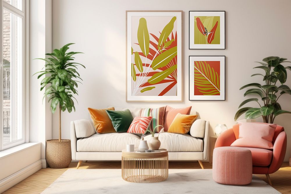 Colorful living room, interior design