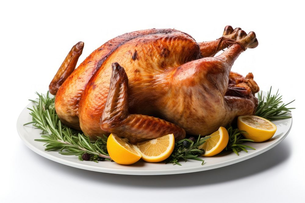 Simple thanksgiving turkey dinner plate meat. AI generated Image by rawpixel.