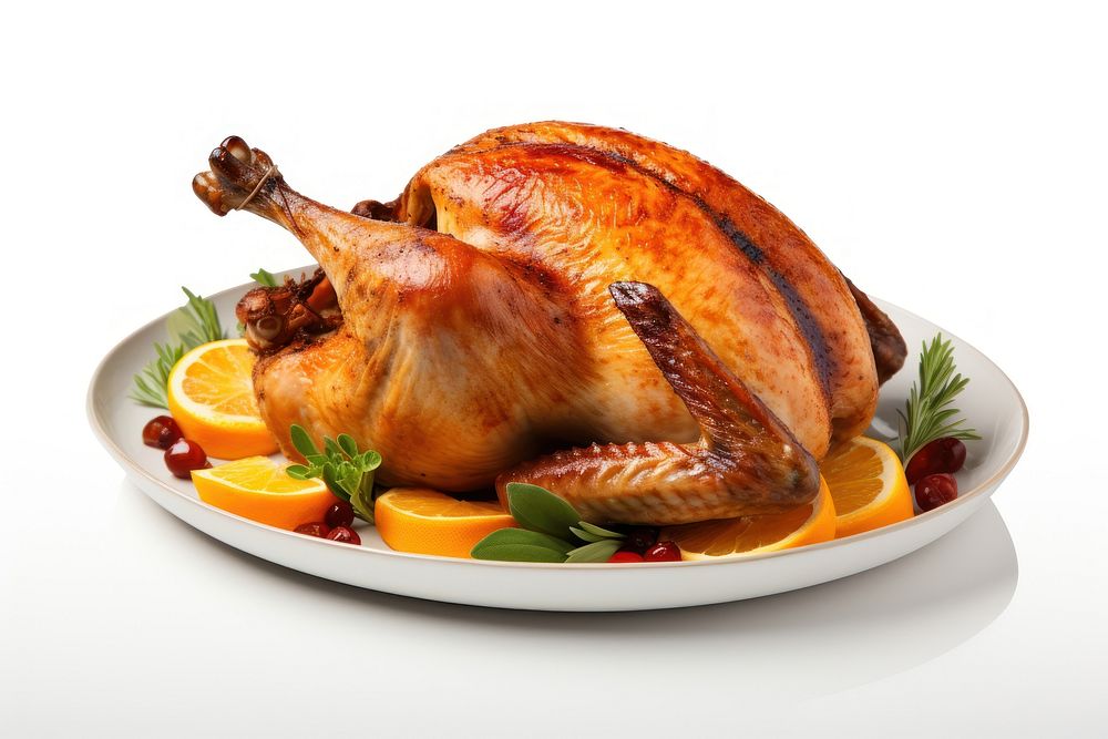 Simple thanksgiving turkey dinner meat food. AI generated Image by rawpixel.