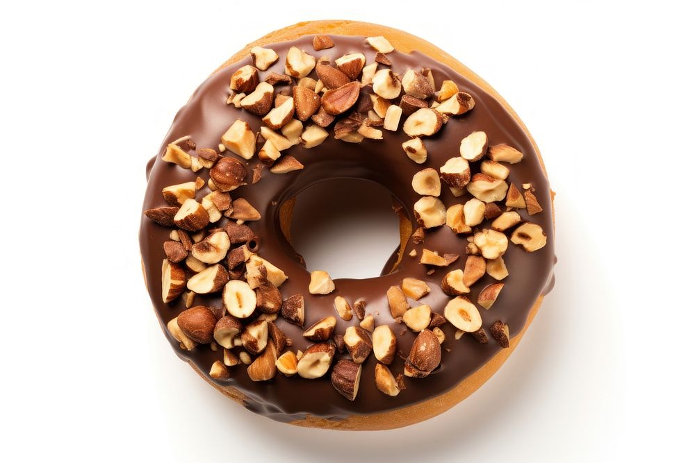 Donut chocolate bagel brown. AI generated Image by rawpixel.