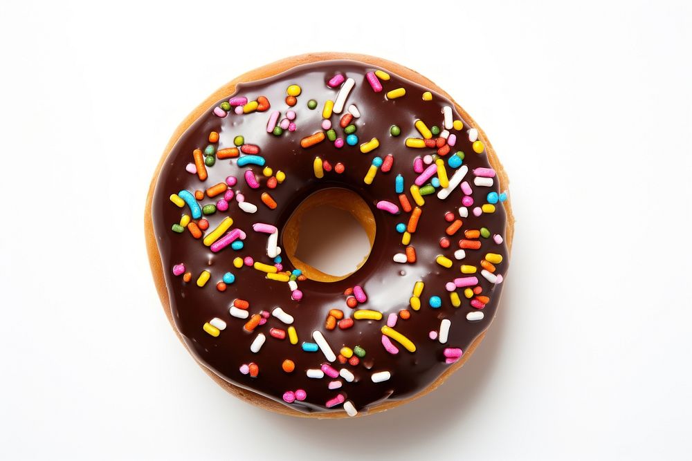Donut sprinkles chocolate dessert. AI generated Image by rawpixel.