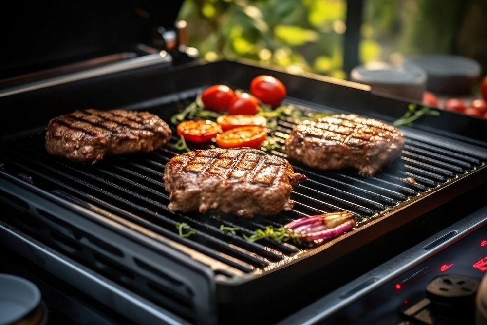 Grilling meat cooking food. AI generated Image by rawpixel.