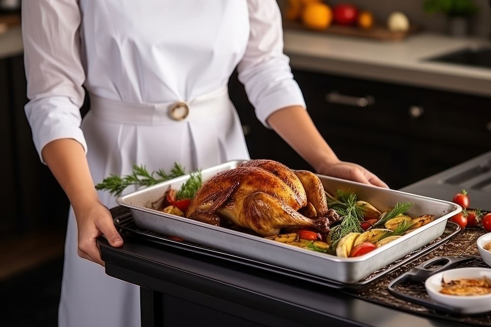 Roasted turkey appliance roasting kitchen. AI generated Image by rawpixel.