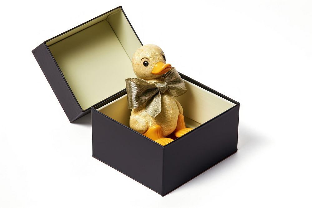 Duck doll box gift white background. AI generated Image by rawpixel.
