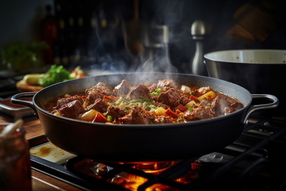 Beef stew kitchen stove food. AI generated Image by rawpixel.
