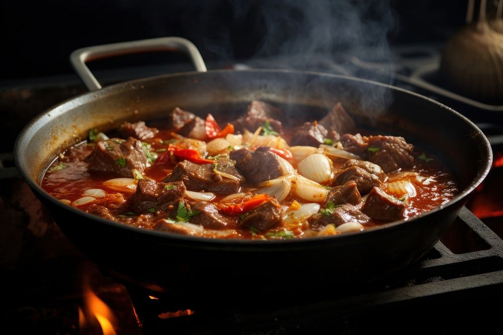 Beef stew kitchen stove meat. AI generated Image by rawpixel.