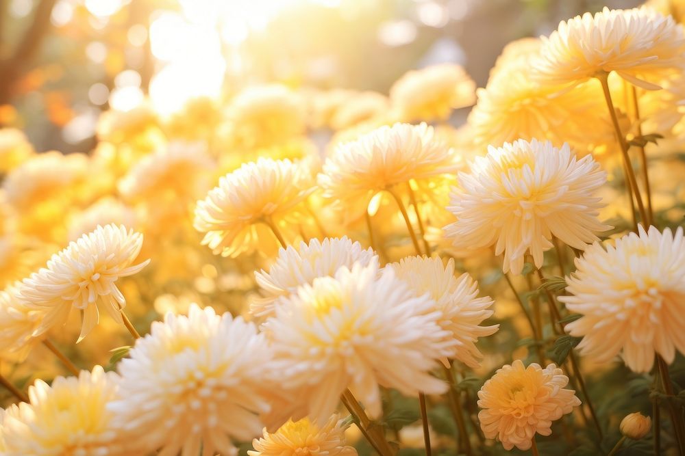 Sunlight flower backgrounds chrysanths. AI generated Image by rawpixel.