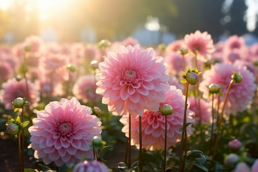 Flower dahlia sunlight outdoors. AI generated Image by rawpixel.