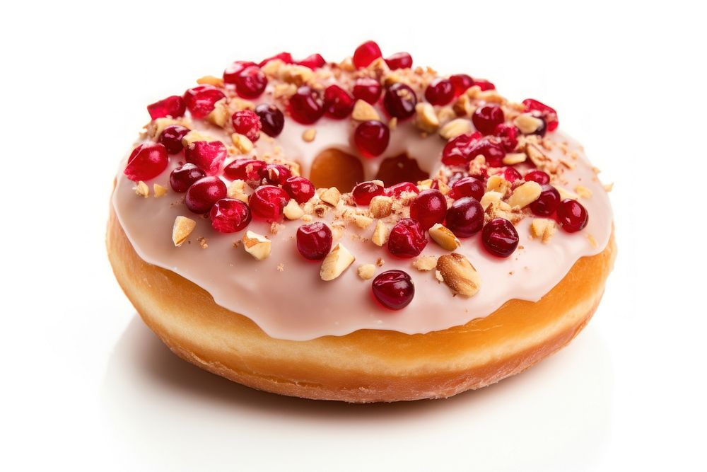Donut food white background confectionery. AI generated Image by rawpixel.