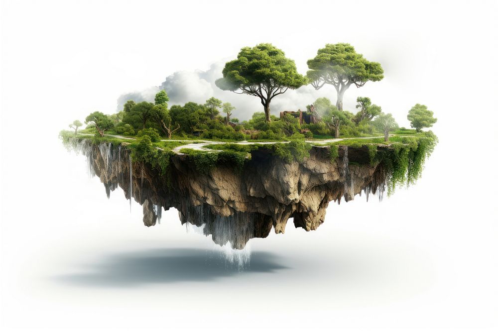 Floating island landscape outdoors nature. 