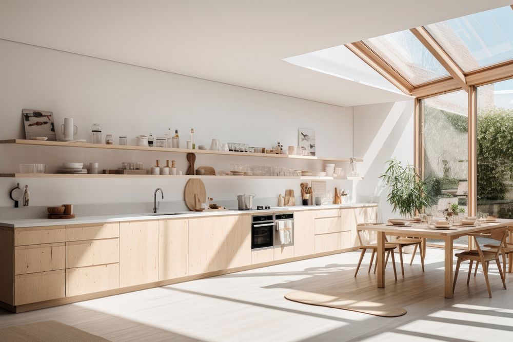 Kitchen architecture furniture building. AI generated Image by rawpixel.