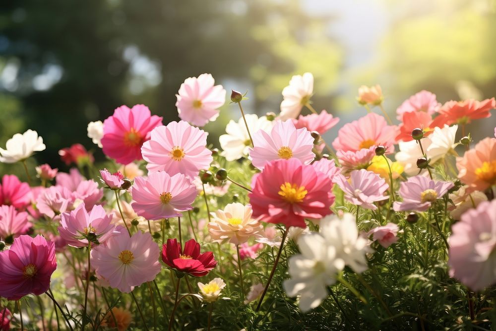 Garden flowers outdoors blossom nature. AI generated Image by rawpixel.