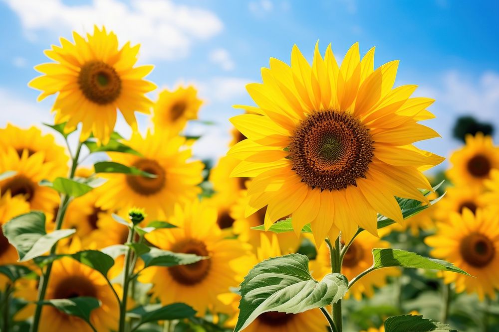 Flower sunflower outdoors blossom. AI generated Image by rawpixel.
