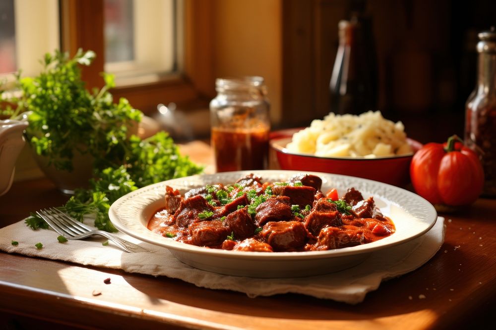 Goulash dish food meat. AI generated Image by rawpixel.
