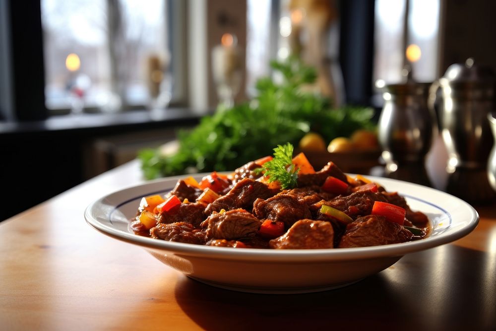 Goulash dish plate food. AI generated Image by rawpixel.