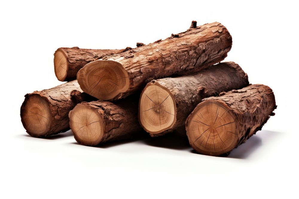 Lumber wood log white background. AI generated Image by rawpixel.