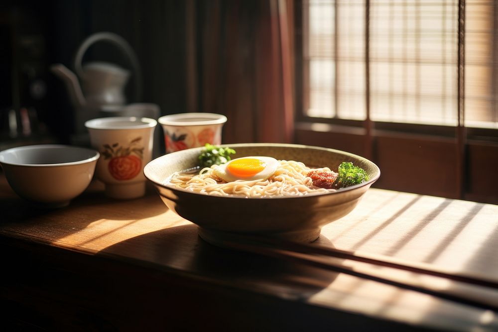 Ramen bowl dish meal. AI generated Image by rawpixel.