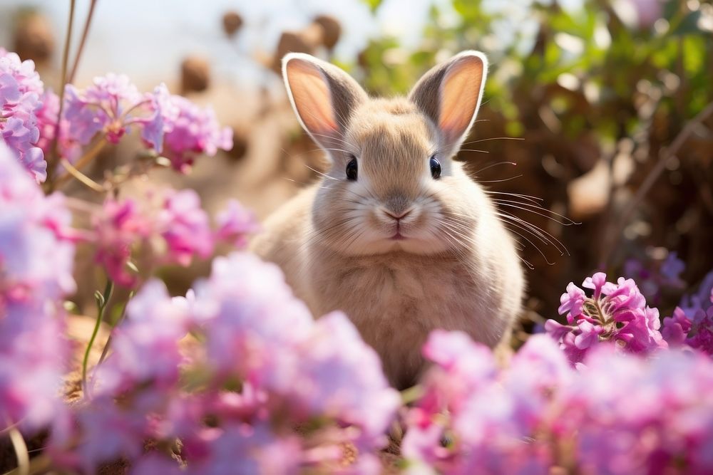 Flower outdoors blossom animal. AI generated Image by rawpixel.
