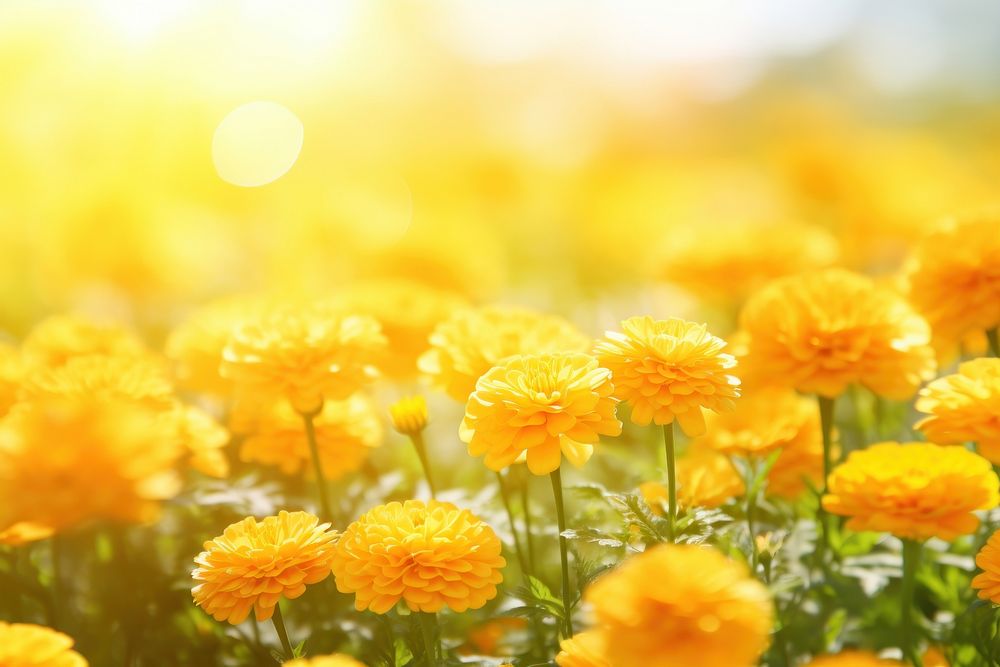 Sunlight backgrounds marigold outdoors. AI generated Image by rawpixel.