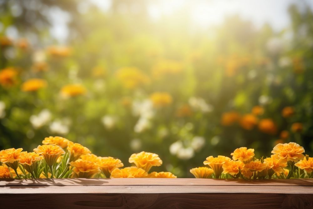 Flower marigold sunlight outdoors. AI generated Image by rawpixel.