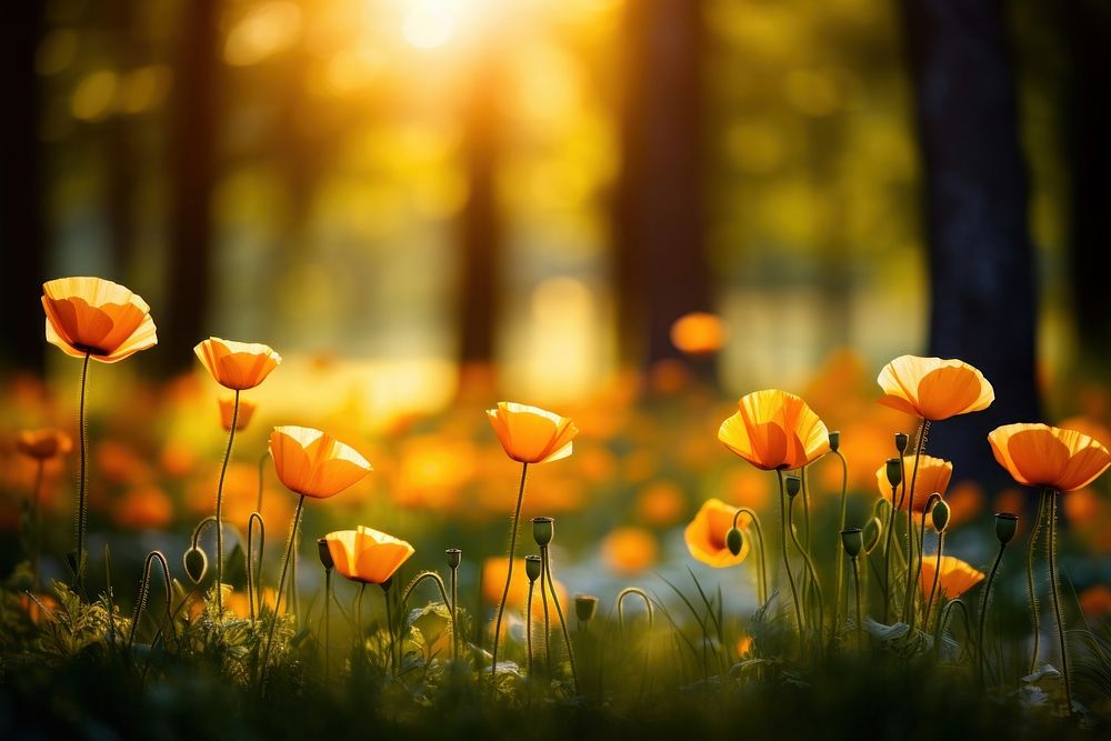 Nature summer poppy landscape. AI generated Image by rawpixel.