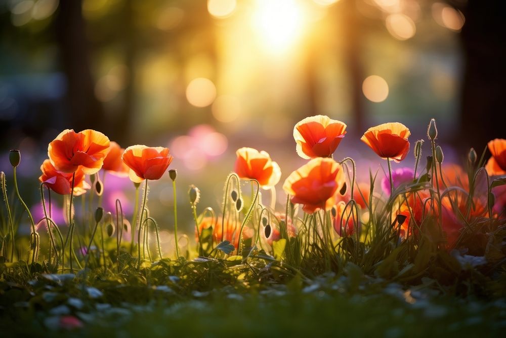 Nature sunlight outdoors blossom. AI generated Image by rawpixel.