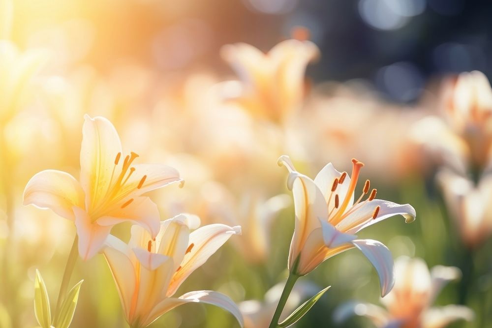 Spring lily background nature backgrounds landscape. AI generated Image by rawpixel.