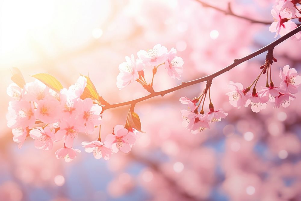 Spring sakura background nature outdoors blossom. AI generated Image by rawpixel.