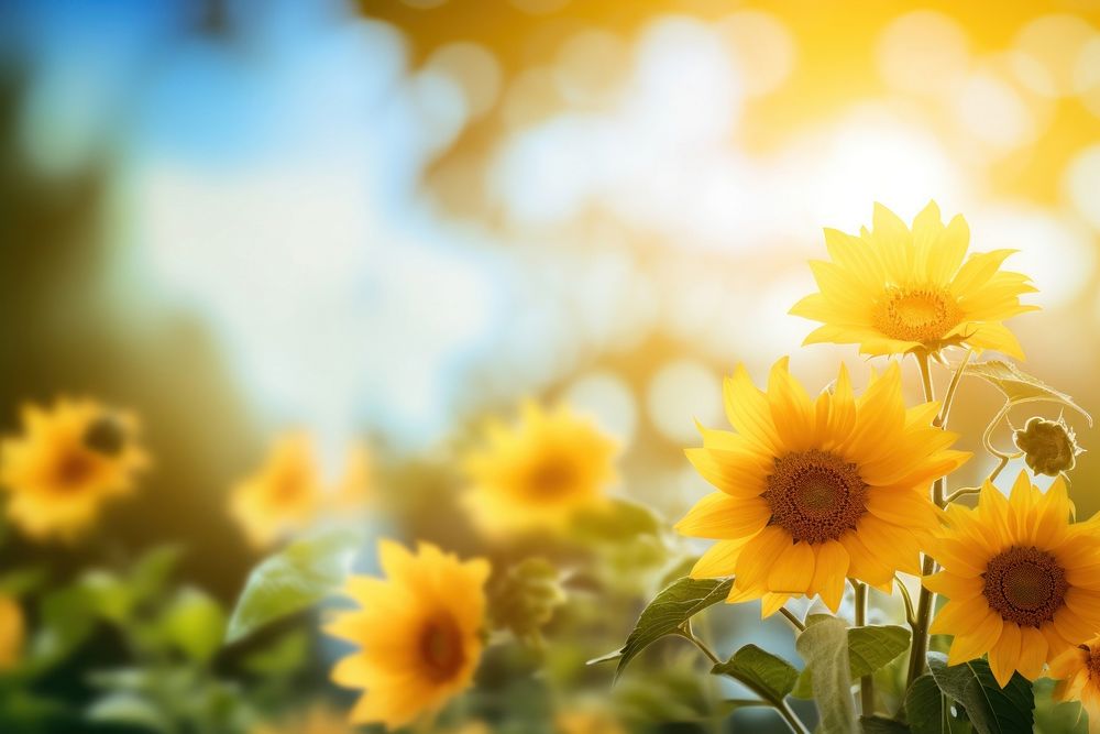 Spring sun flower background nature summer backgrounds. AI generated Image by rawpixel.