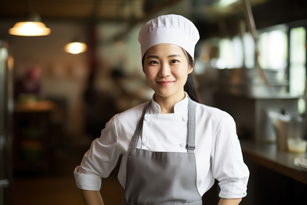 Female asian chef restaurant portrait protection. AI generated Image by rawpixel.