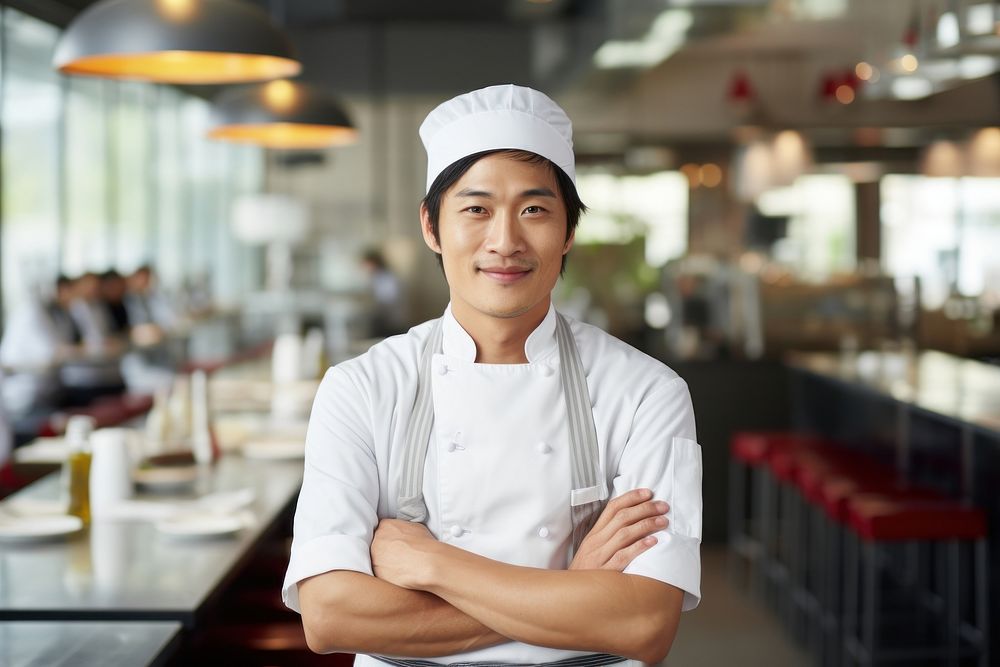 Male asian chef restaurant portrait entrepreneur. AI generated Image by rawpixel.