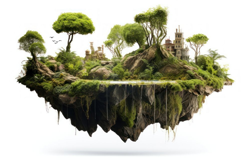 Floating island have only yard landscape outdoors nature. AI generated Image by rawpixel.