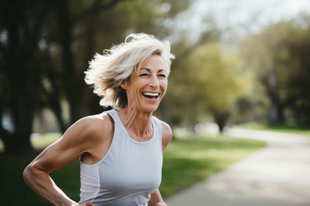 Laughing smiling running adult. AI generated Image by rawpixel.