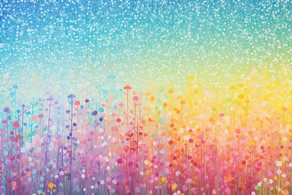 Rainbow pastel little flower meadow backgrounds outdoors nature. AI generated Image by rawpixel.