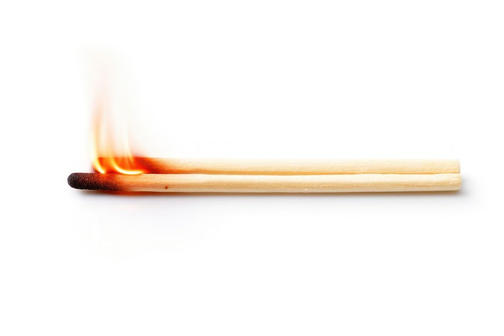 Fire match stick white background.