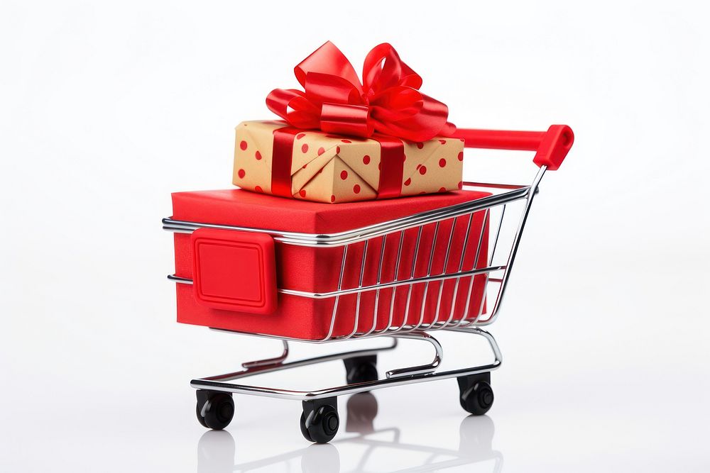 Gift cart box white background. AI generated Image by rawpixel.