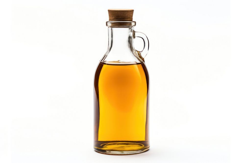 Oil bottle white background refreshment container. AI generated Image by rawpixel.