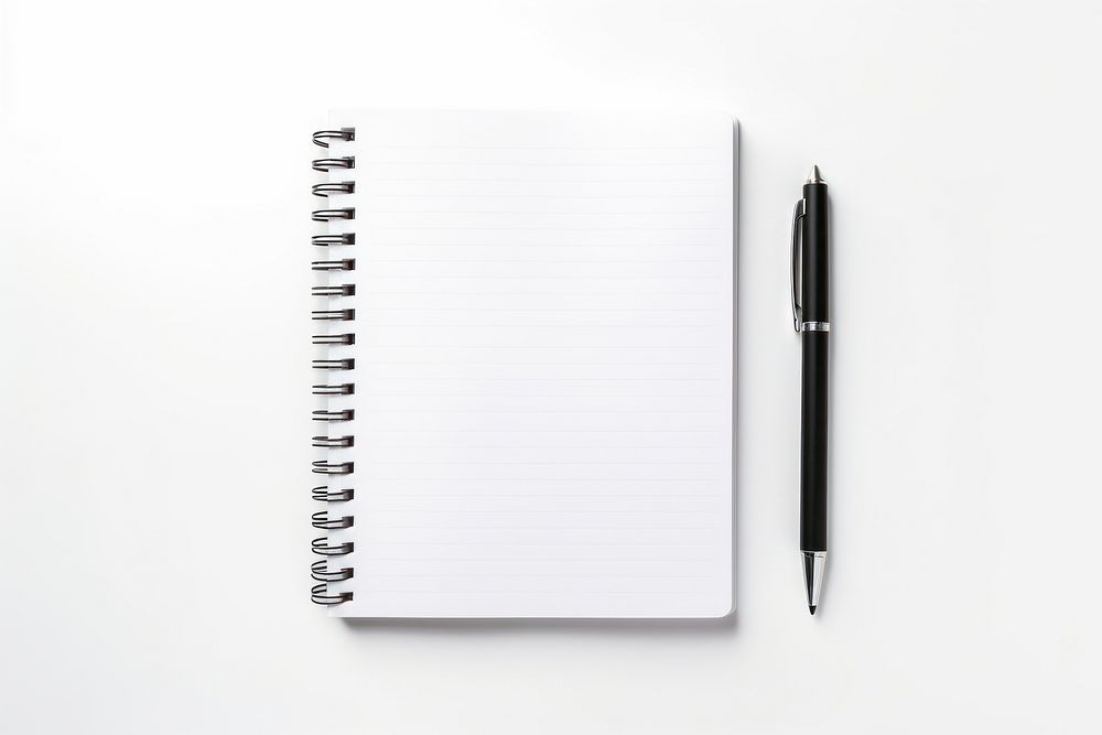 Pen withe notebook diary white page. AI generated Image by rawpixel.