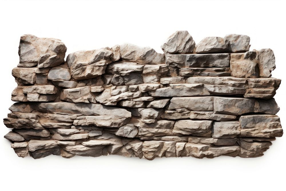 Rock wall architecture backgrounds white background. AI generated Image by rawpixel.