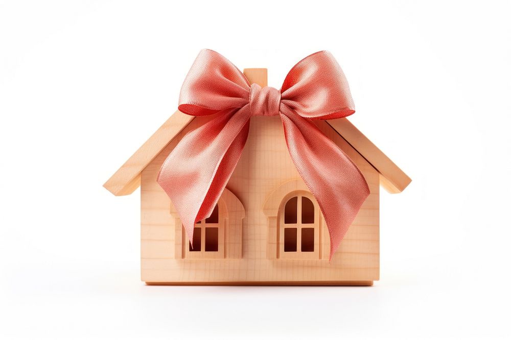 Wrapped ribbon house wood. AI generated Image by rawpixel.