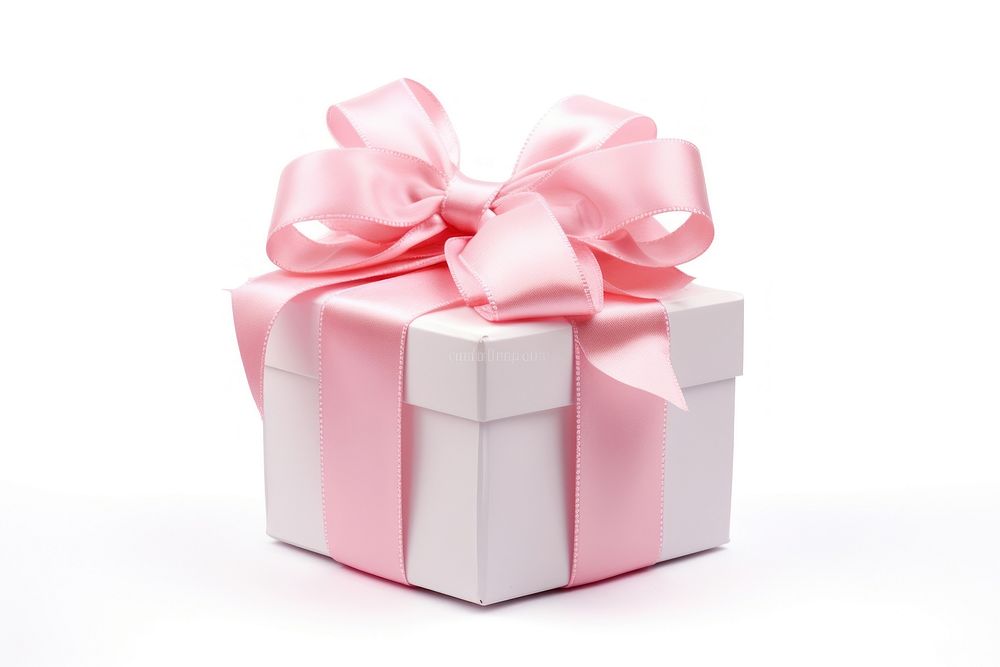 Gift ribbon pink white background. AI generated Image by rawpixel.