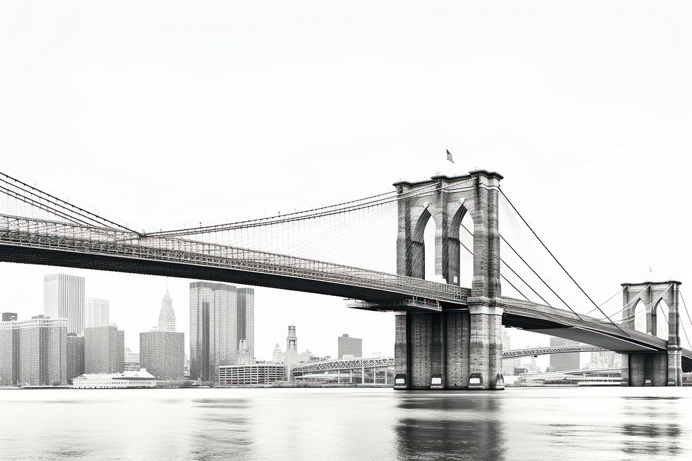 New york bridge landmark brooklyn bridge. AI generated Image by rawpixel.